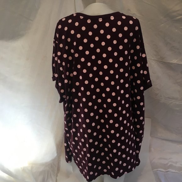 In Every Story T-Shirt Women's Size 5XL Polka Dot Purple Top Cotton Blend - Picture 2 of 11
